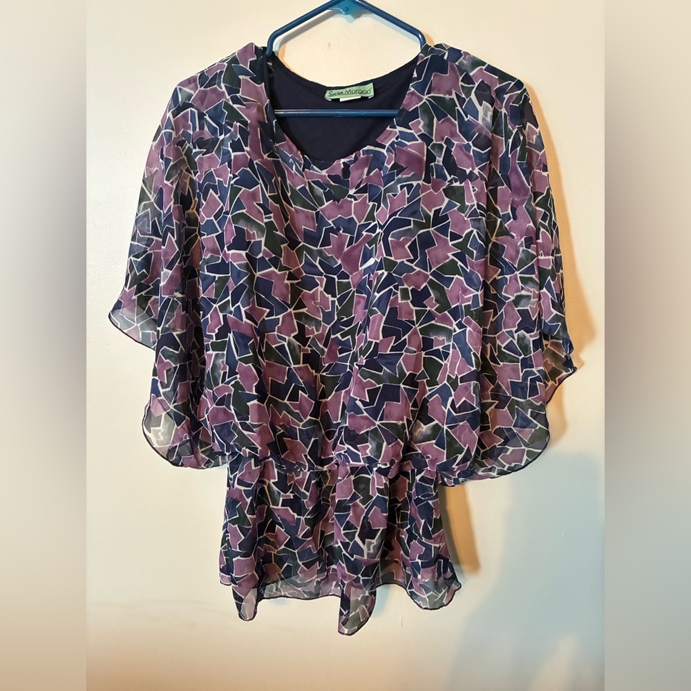 Sara Morgan Plus Size Blouse Bundle 1X & 2X (2 Tops)